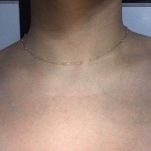 DAINTY INTERVAL BEADED CLAVICLE NECKLACE